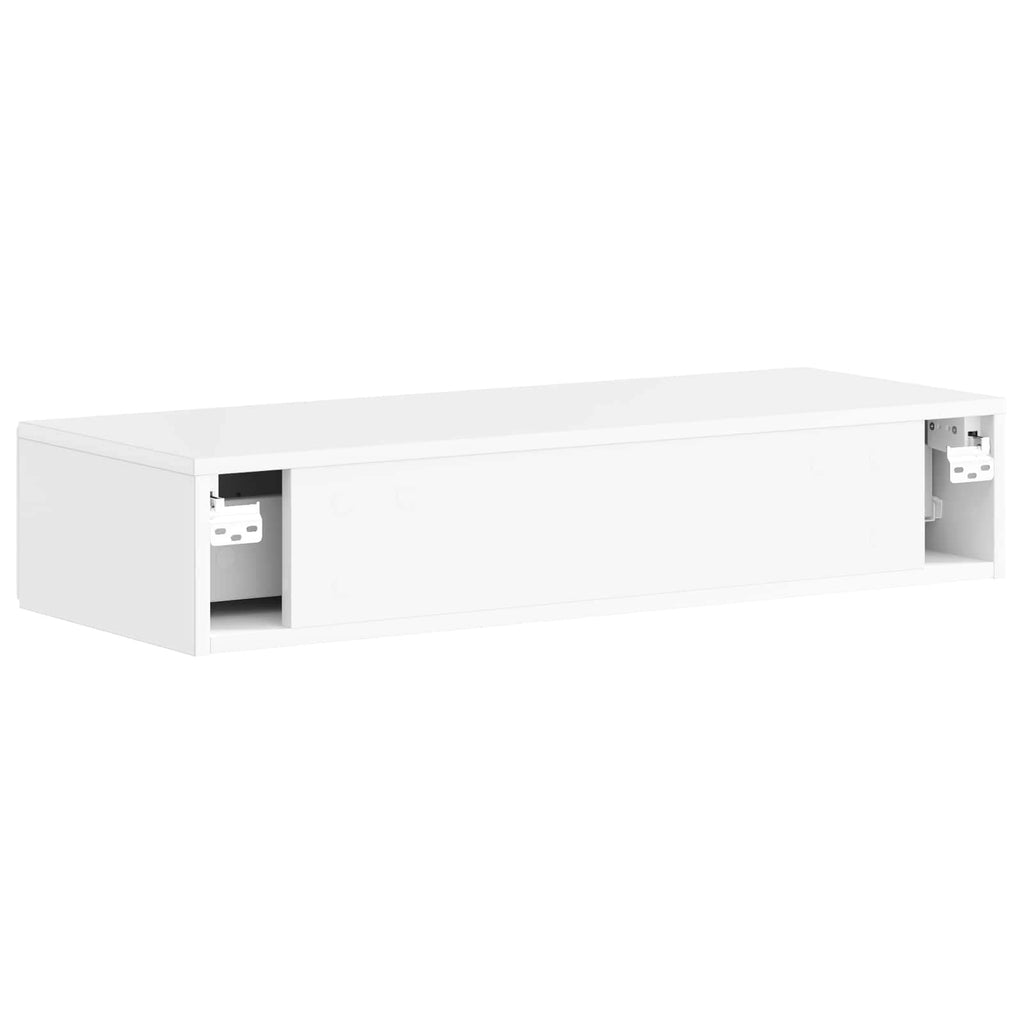 Tavolino da Parete Laterale Bianco Lucido 87,5 x 34,5 x 17 cm
