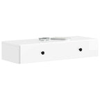 Tavolino da Parete Laterale Bianco Lucido 87,5 x 34,5 x 17 cm