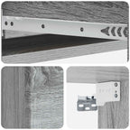 Tavolino da Parete Laterale Grigio Sonoma 87,5 x 34,5 x 17 cm