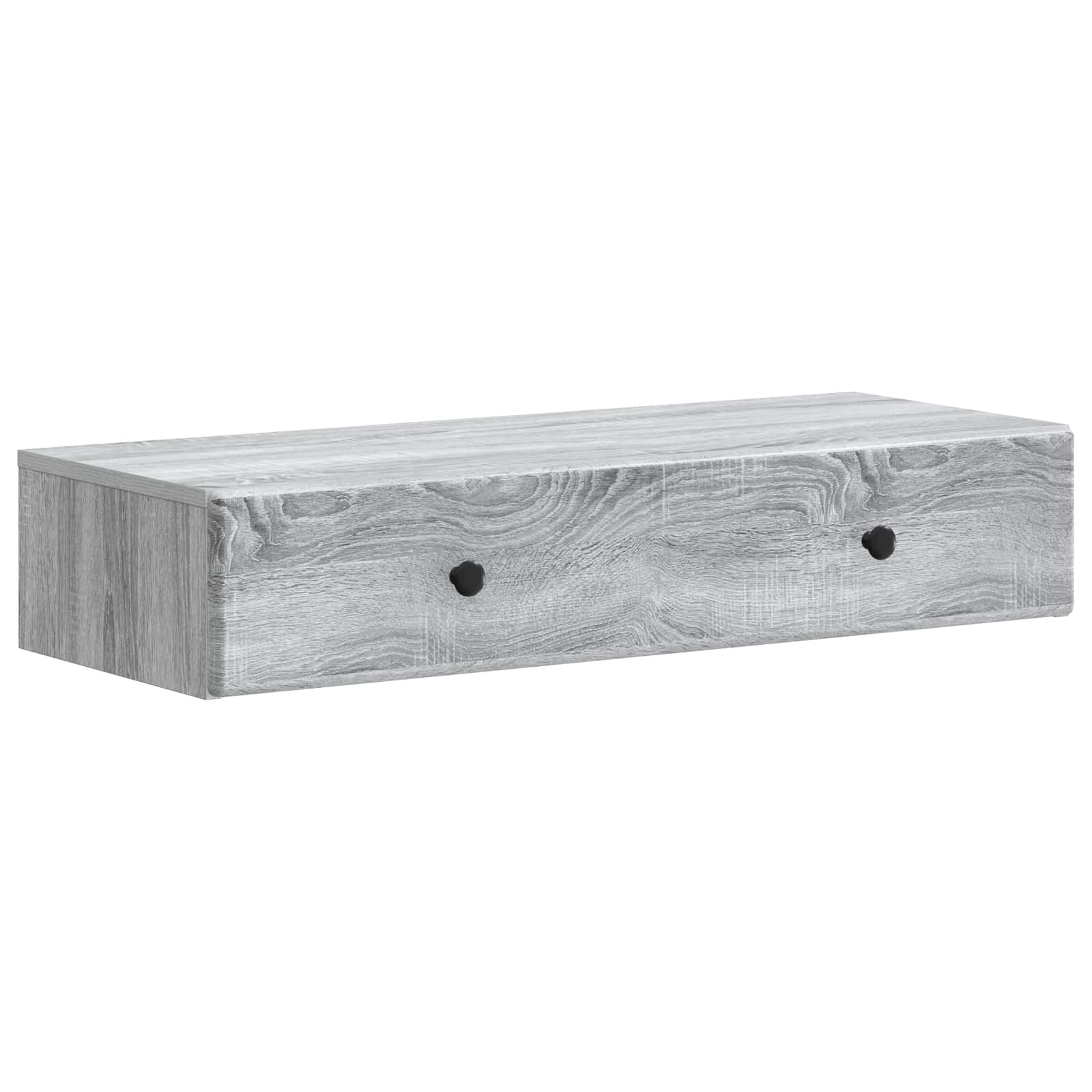 Tavolino da Parete Laterale Grigio Sonoma 87,5 x 34,5 x 17 cm