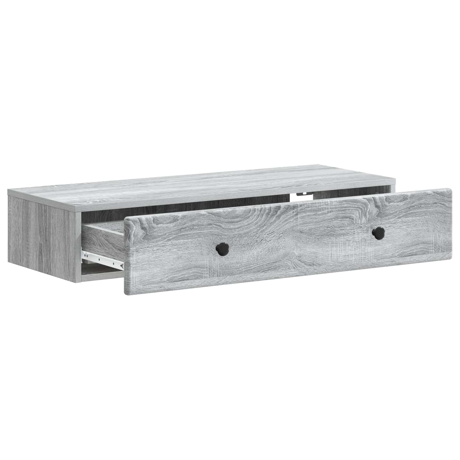 Tavolino da Parete Laterale Grigio Sonoma 87,5 x 34,5 x 17 cm
