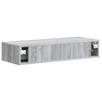 Tavolino da Parete Laterale Grigio Sonoma 87,5 x 34,5 x 17 cm