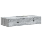 Tavolino da Parete Laterale Grigio Sonoma 87,5 x 34,5 x 17 cm