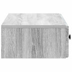 Tavolino da Parete Laterale Grigio Sonoma 87,5 x 34,5 x 17 cm