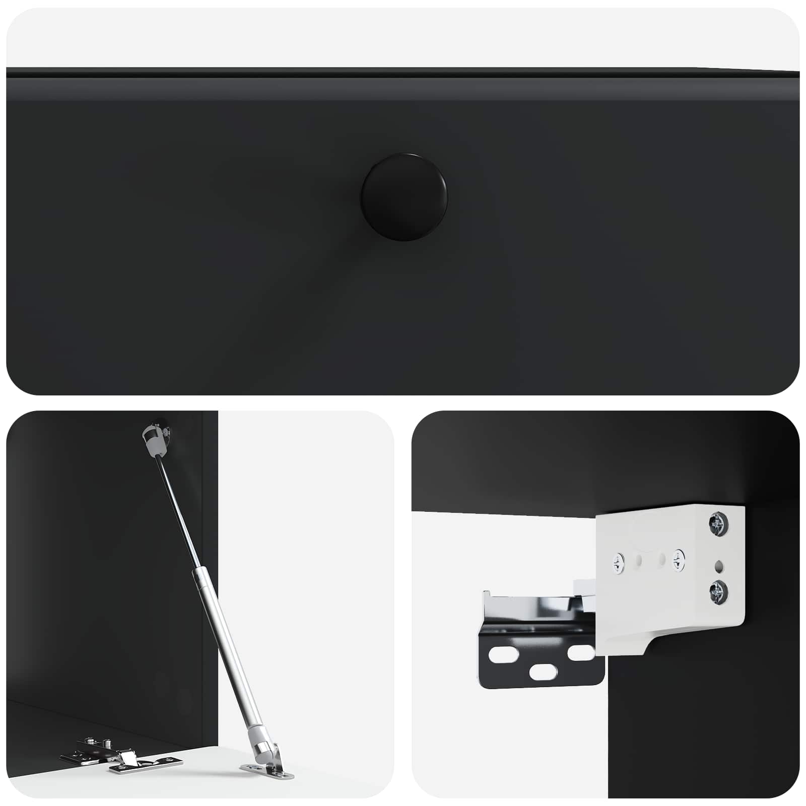 Mobile Porta TV da Muro 59,5 x 41 x 30 cm Nero