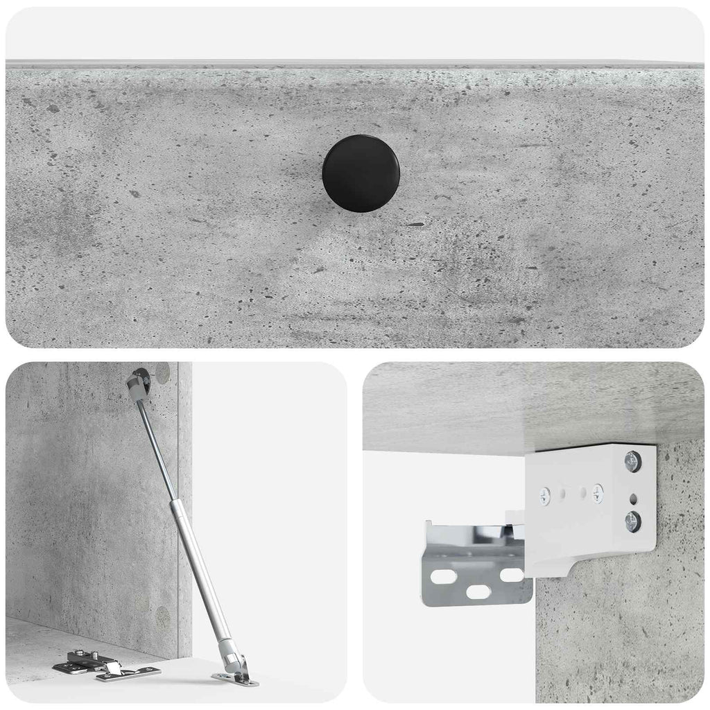 Mobile Porta TV da Muro 59,5 x 41 x 30 cm Grigio Cemento