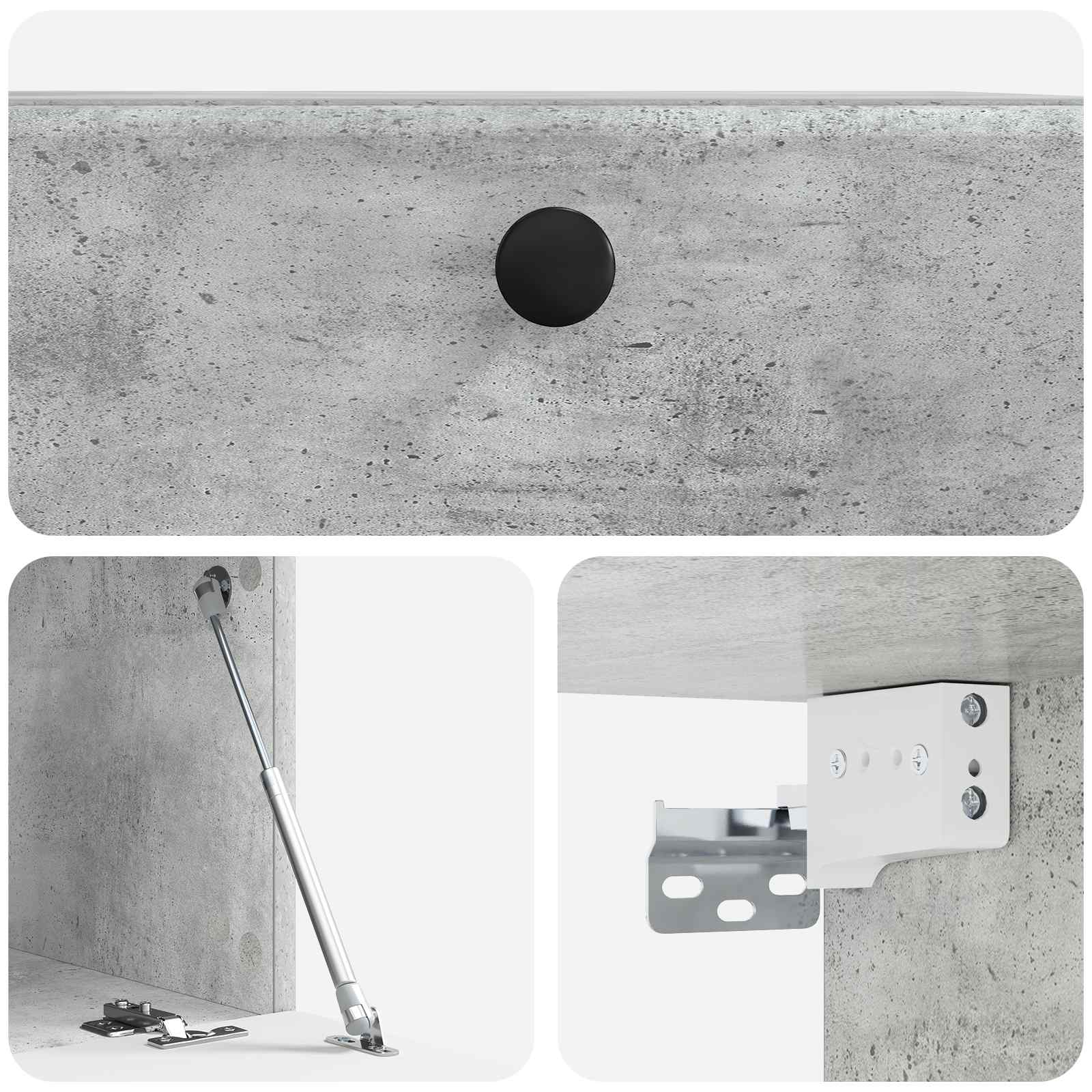 Mobile Porta TV da Muro 59,5 x 41 x 30 cm Grigio Cemento