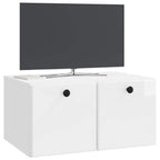 Mobile Porta TV da Muro 59,5 x 41 x 30 cm Bianco Lucido