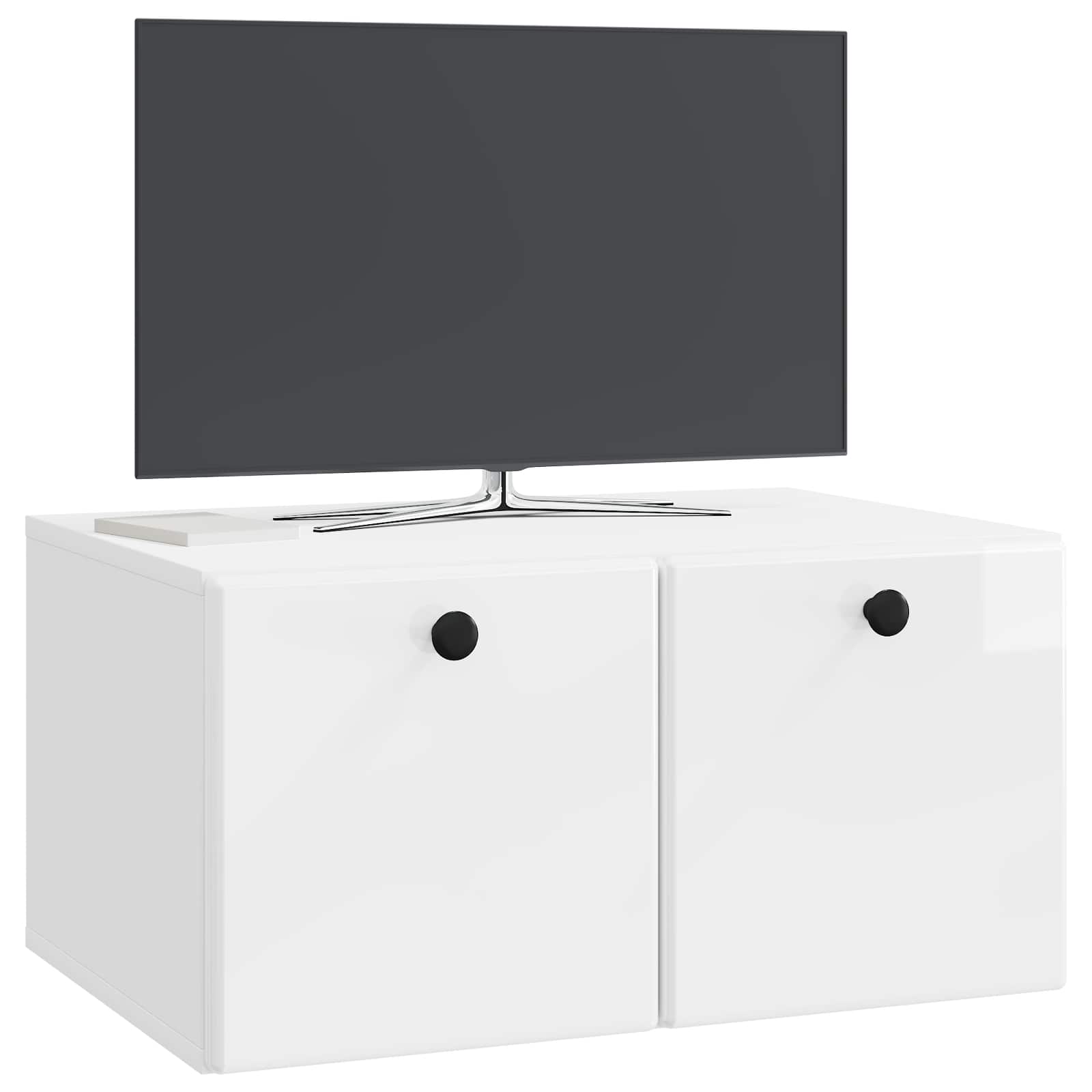 Mobile Porta TV da Muro 59,5 x 41 x 30 cm Bianco Lucido