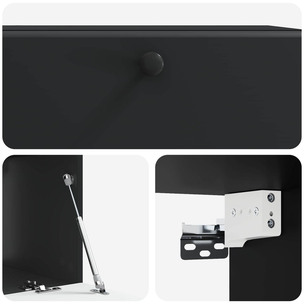 Mobile Porta TV da Muro 78,5 x 41 x 30 cm Nero