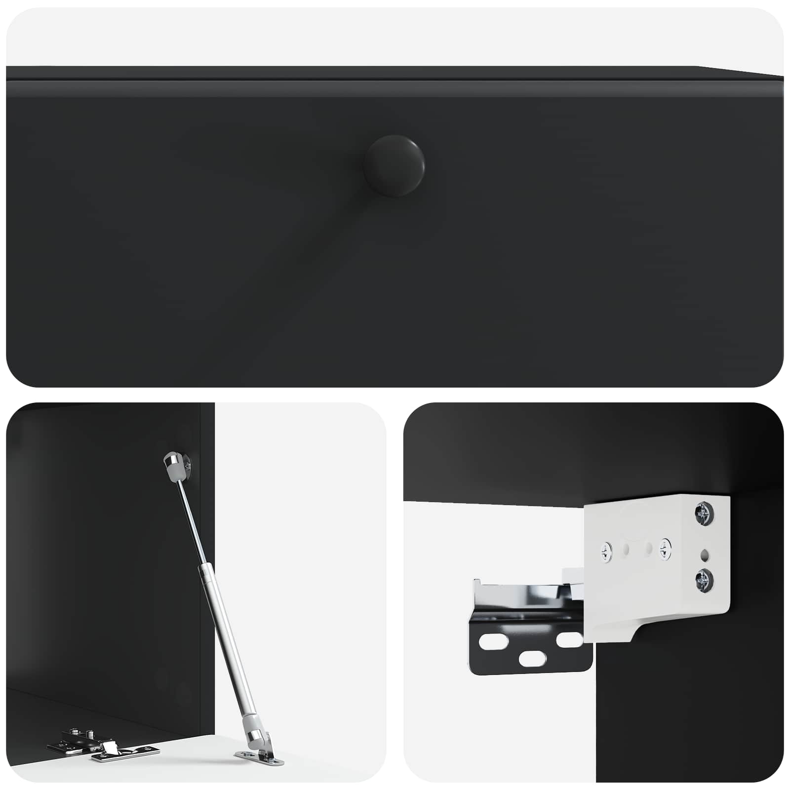 Mobile Porta TV da Muro 78,5 x 41 x 30 cm Nero