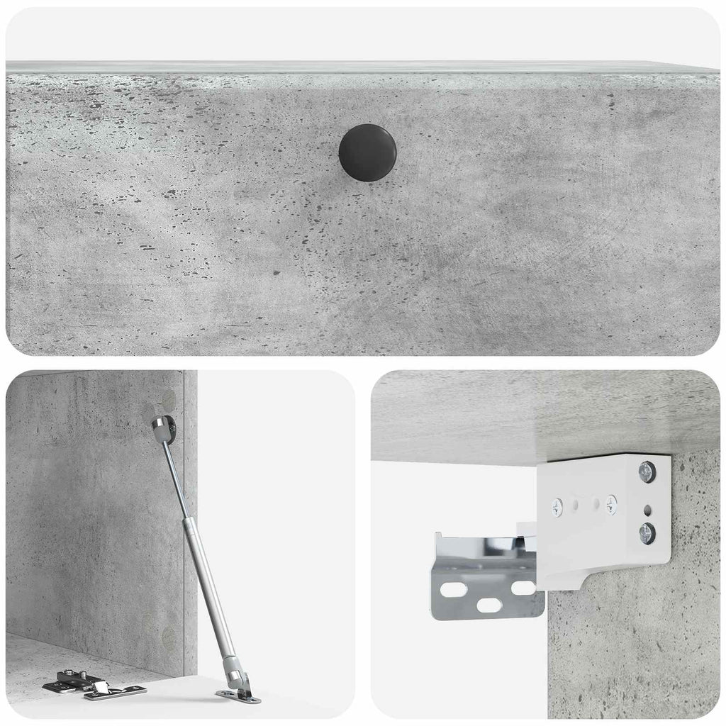 Mobile Porta TV da Muro 78,5 x 41 x 30 cm Grigio Cemento