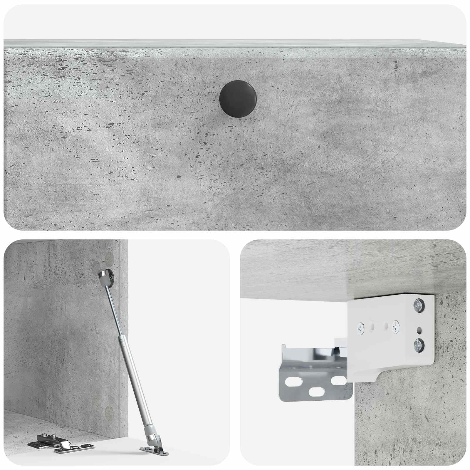 Mobile Porta TV da Muro 78,5 x 41 x 30 cm Grigio Cemento
