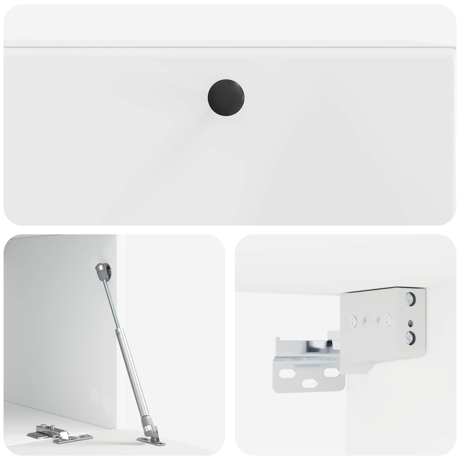Mobile Porta TV da Muro 78,5 x 41 x 30 cm Bianco Lucido