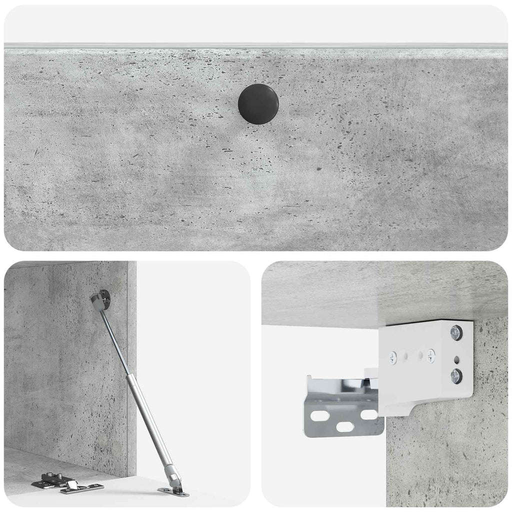 Mobile Porta TV da Muro 98 x 41 x 30 cm Grigio Cemento