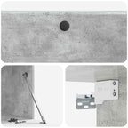 Mobile Porta TV da Muro 98 x 41 x 30 cm Grigio Cemento