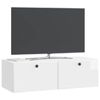Mobile Porta TV da Muro 98 x 41 x 30 cm Bianco Lucido