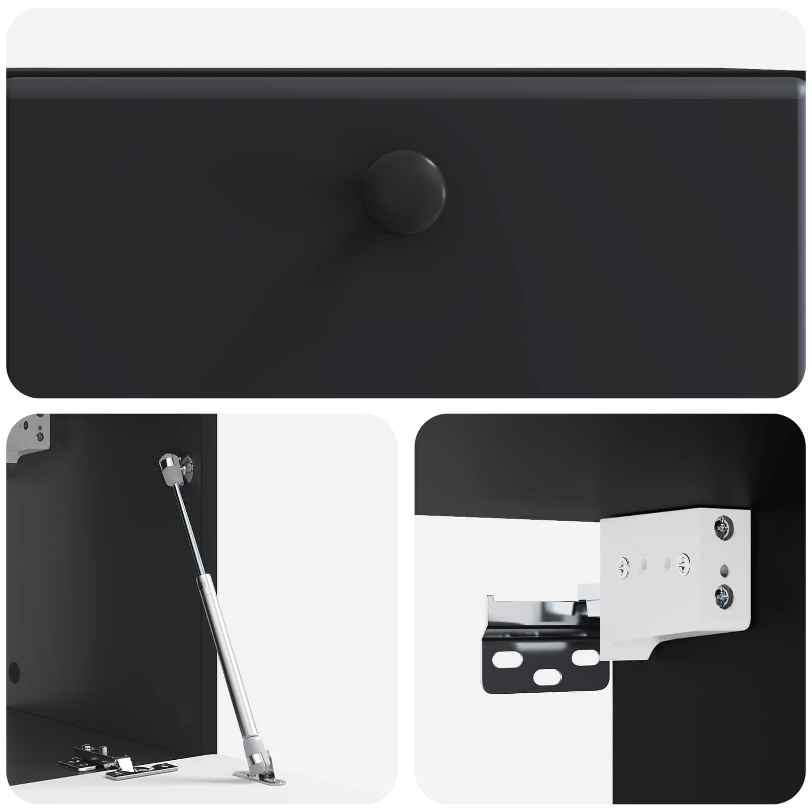 Mobile Porta TV da Muro 59,5 x 31 x 30 cm Nero