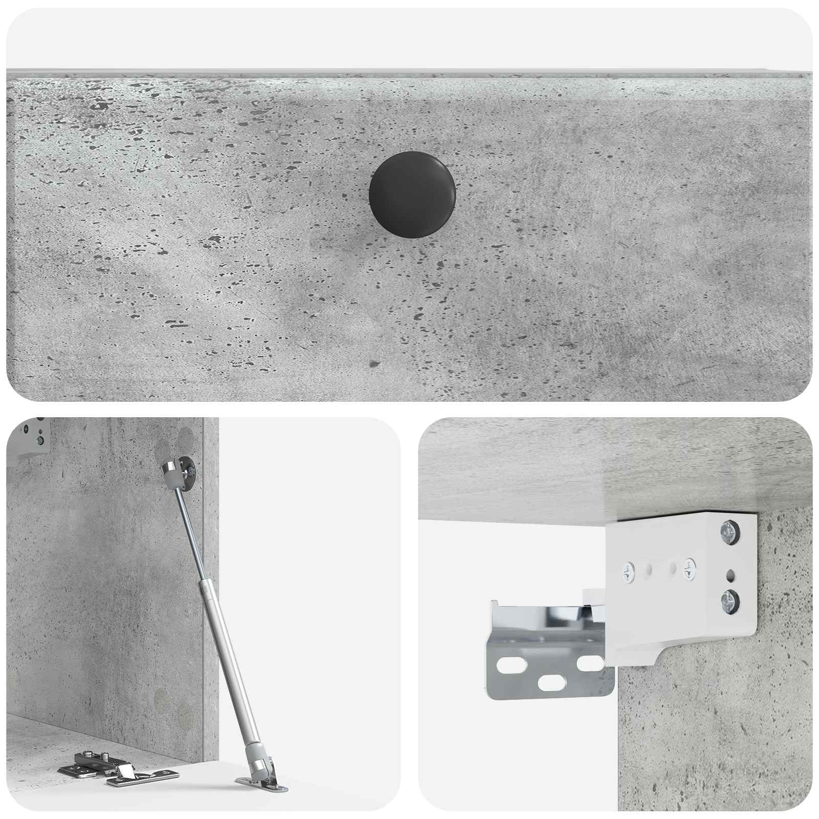 Mobile Porta TV da Muro 59,5 x 31 x 30 cm Grigio Cemento