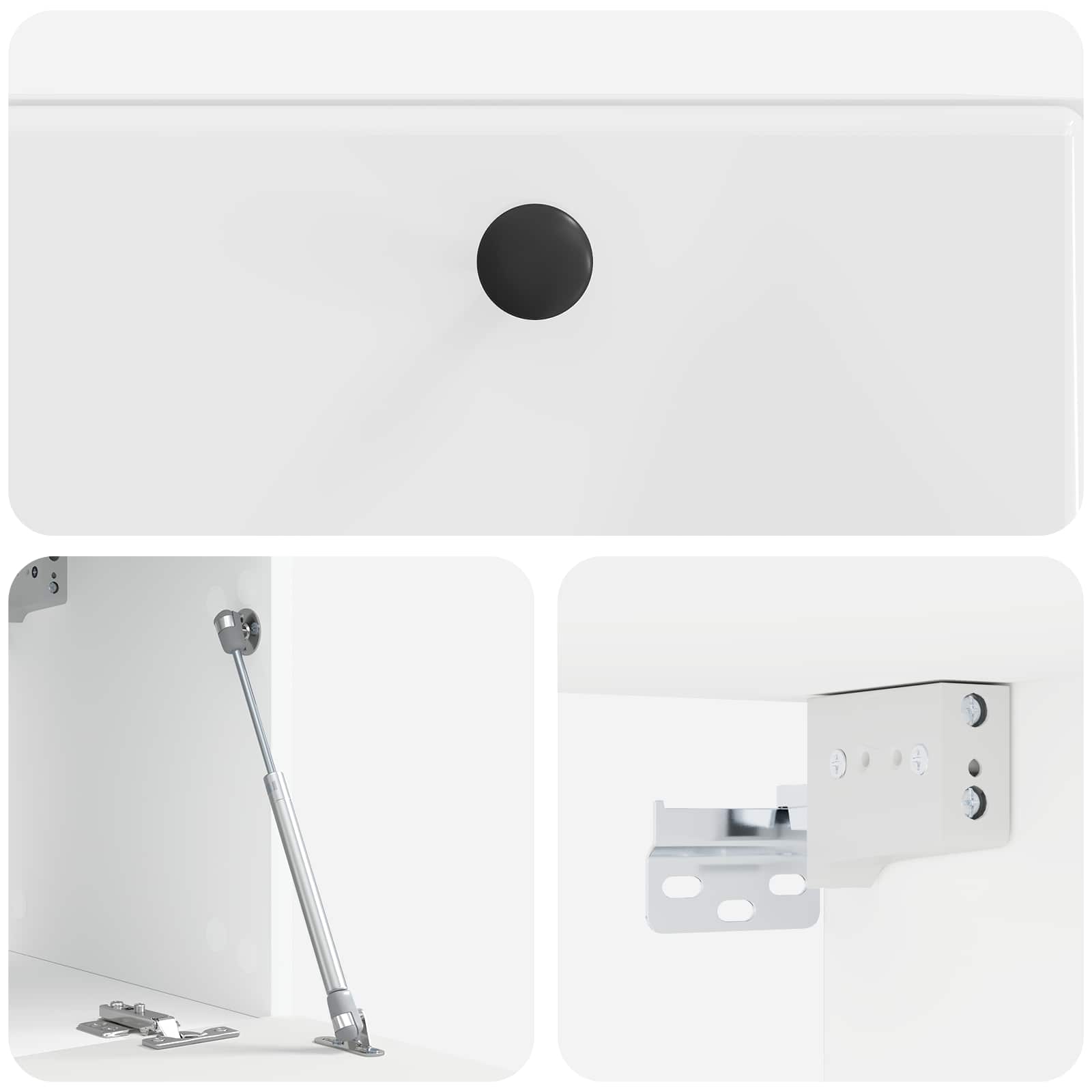 Mobile Porta TV da Muro 59,5 x 31 x 30 cm Bianco Lucido