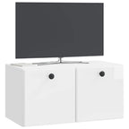 Mobile Porta TV da Muro 59,5 x 31 x 30 cm Bianco Lucido