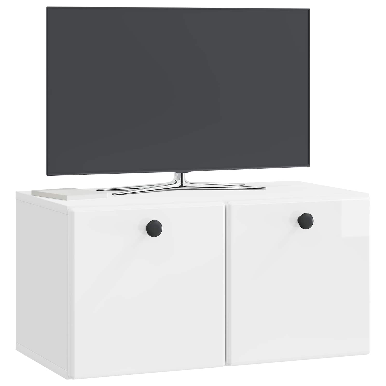 Mobile Porta TV da Muro 59,5 x 31 x 30 cm Bianco Lucido