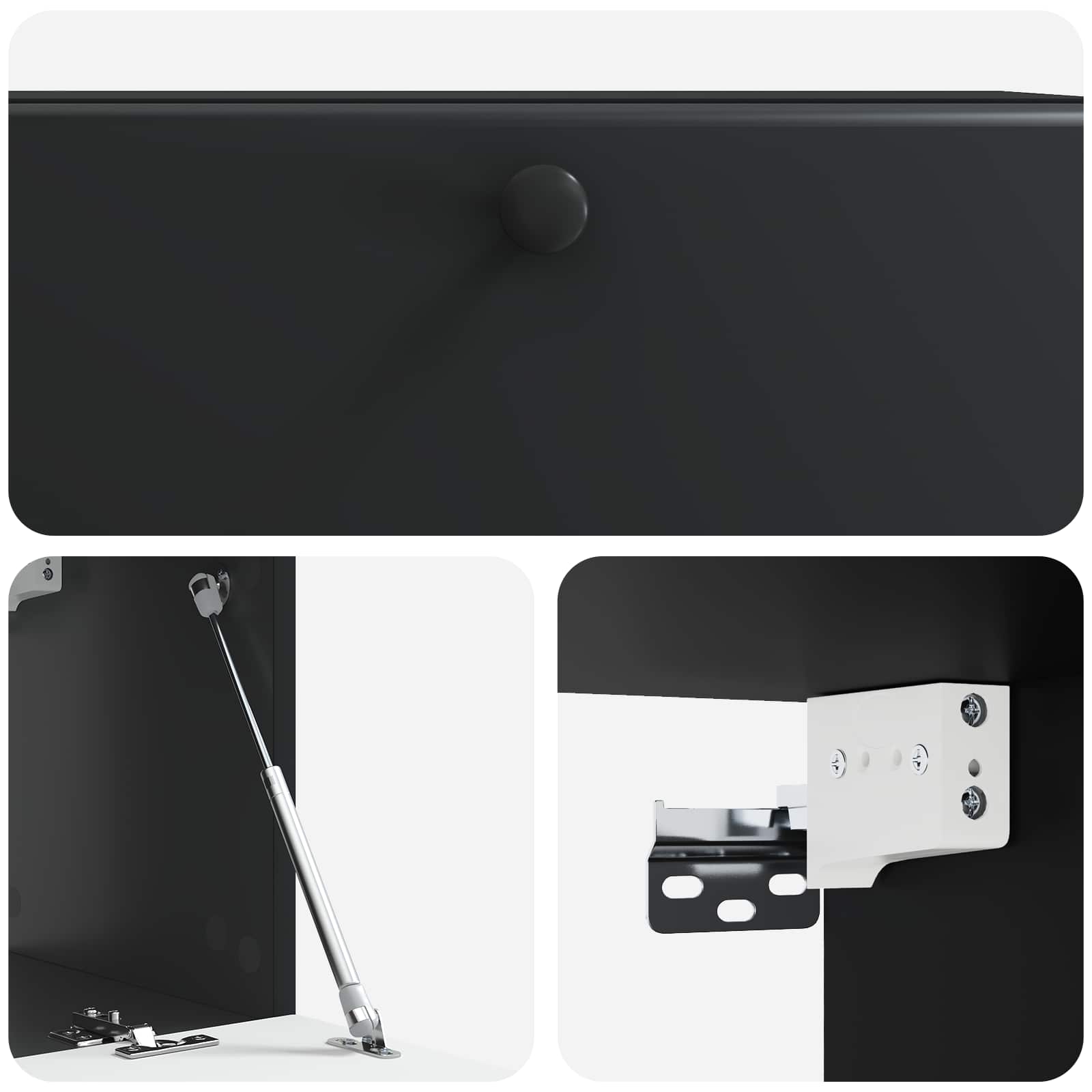 Mobile Porta TV da Muro 78,5 x 31 x 30 cm Nero