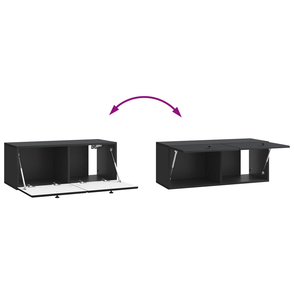Mobile Porta TV da Muro 78,5 x 31 x 30 cm Nero