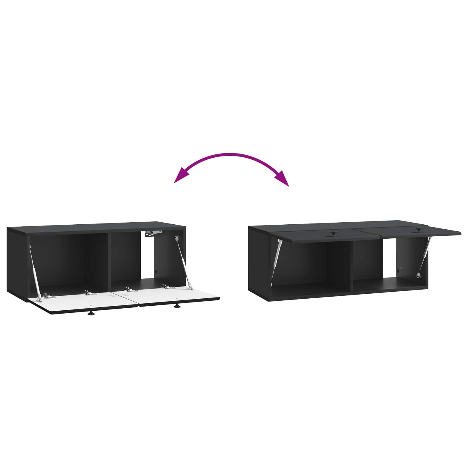 Mobile Porta TV da Muro 78,5 x 31 x 30 cm Nero
