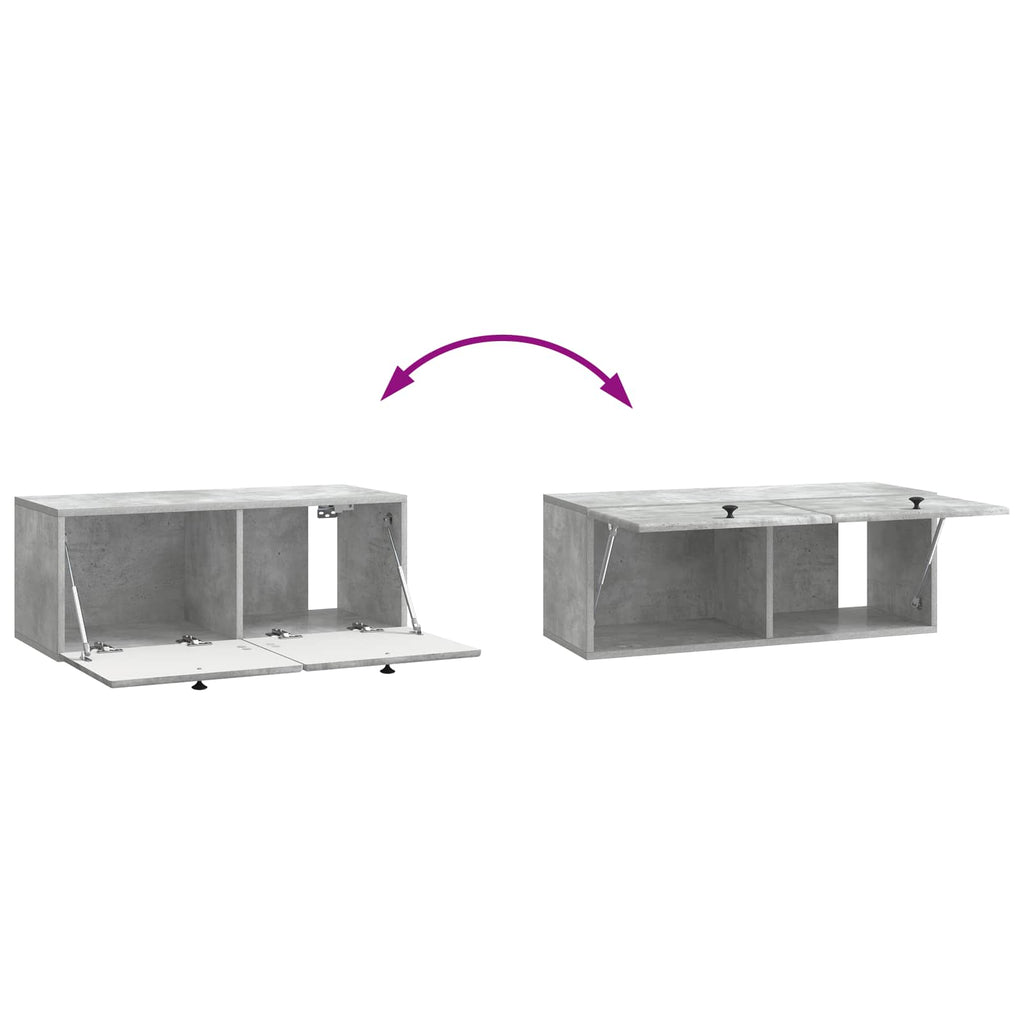 Mobile Porta TV da Muro 78,5 x 31 x 30 cm Grigio Cemento