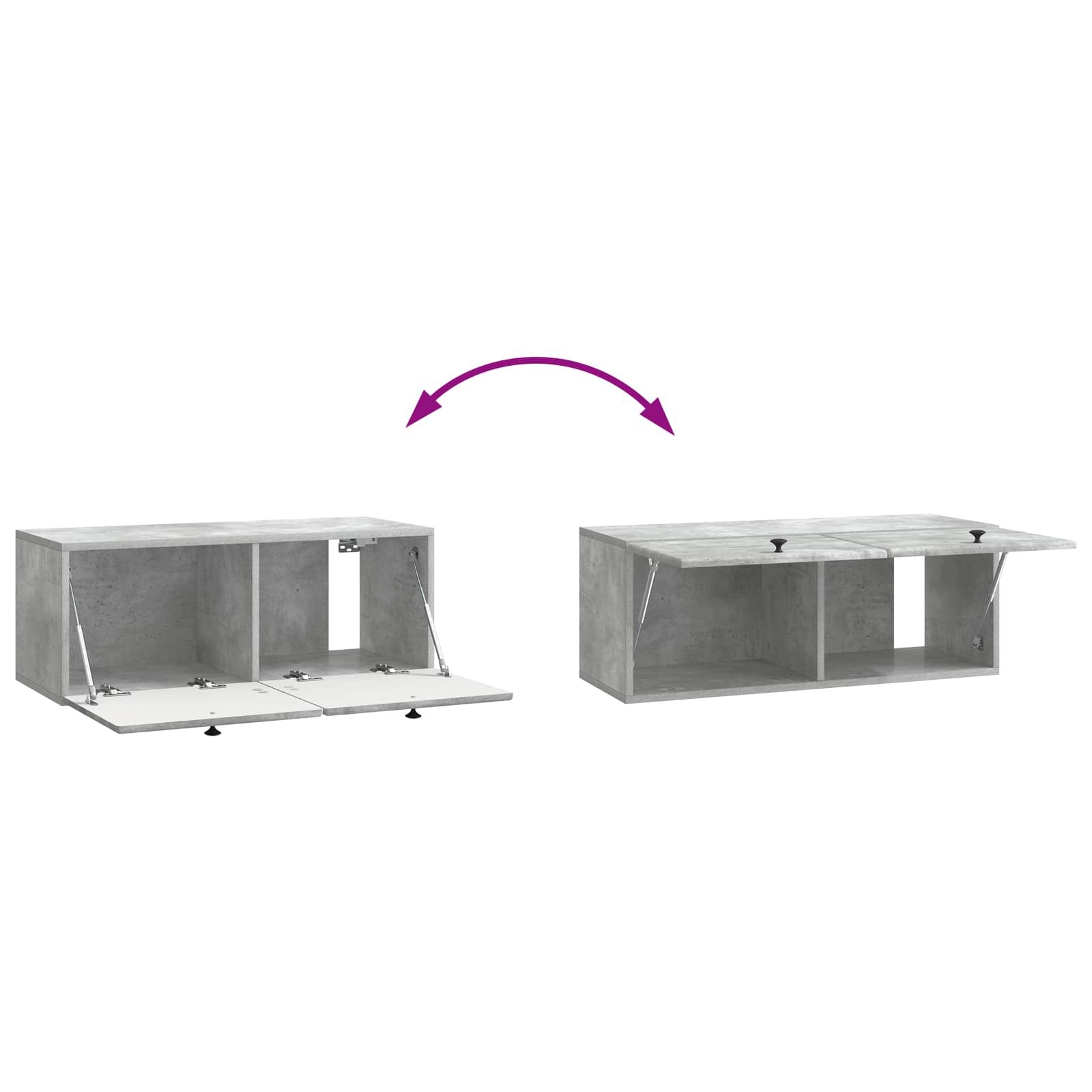 Mobile Porta TV da Muro 78,5 x 31 x 30 cm Grigio Cemento