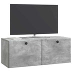 Mobile Porta TV da Muro 78,5 x 31 x 30 cm Grigio Cemento
