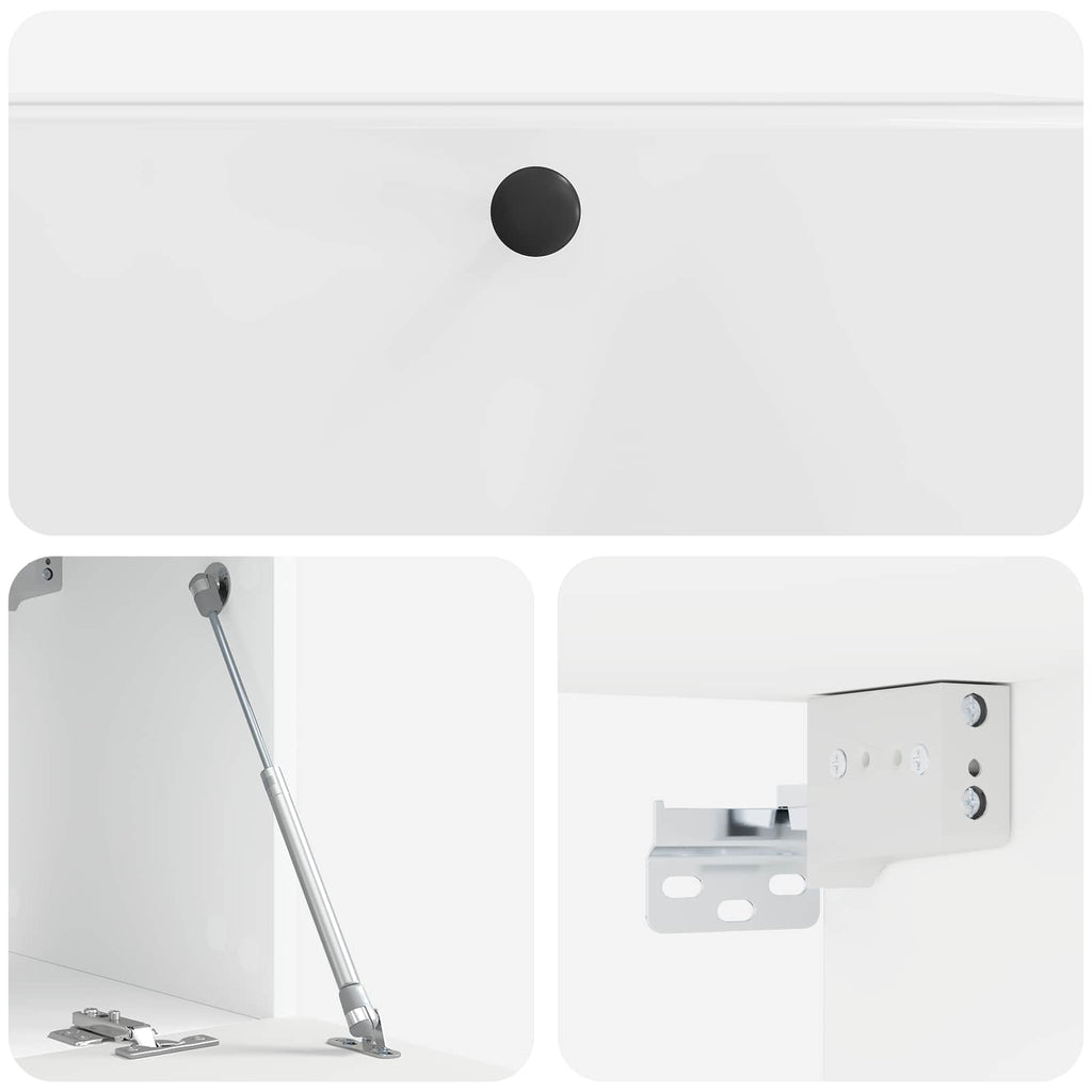 Mobile Porta TV da Muro 78,5 x 31 x 30 cm Bianco Lucido
