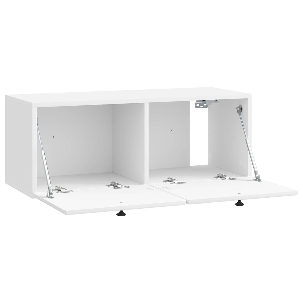 Mobile Porta TV da Muro 78,5 x 31 x 30 cm Bianco Lucido