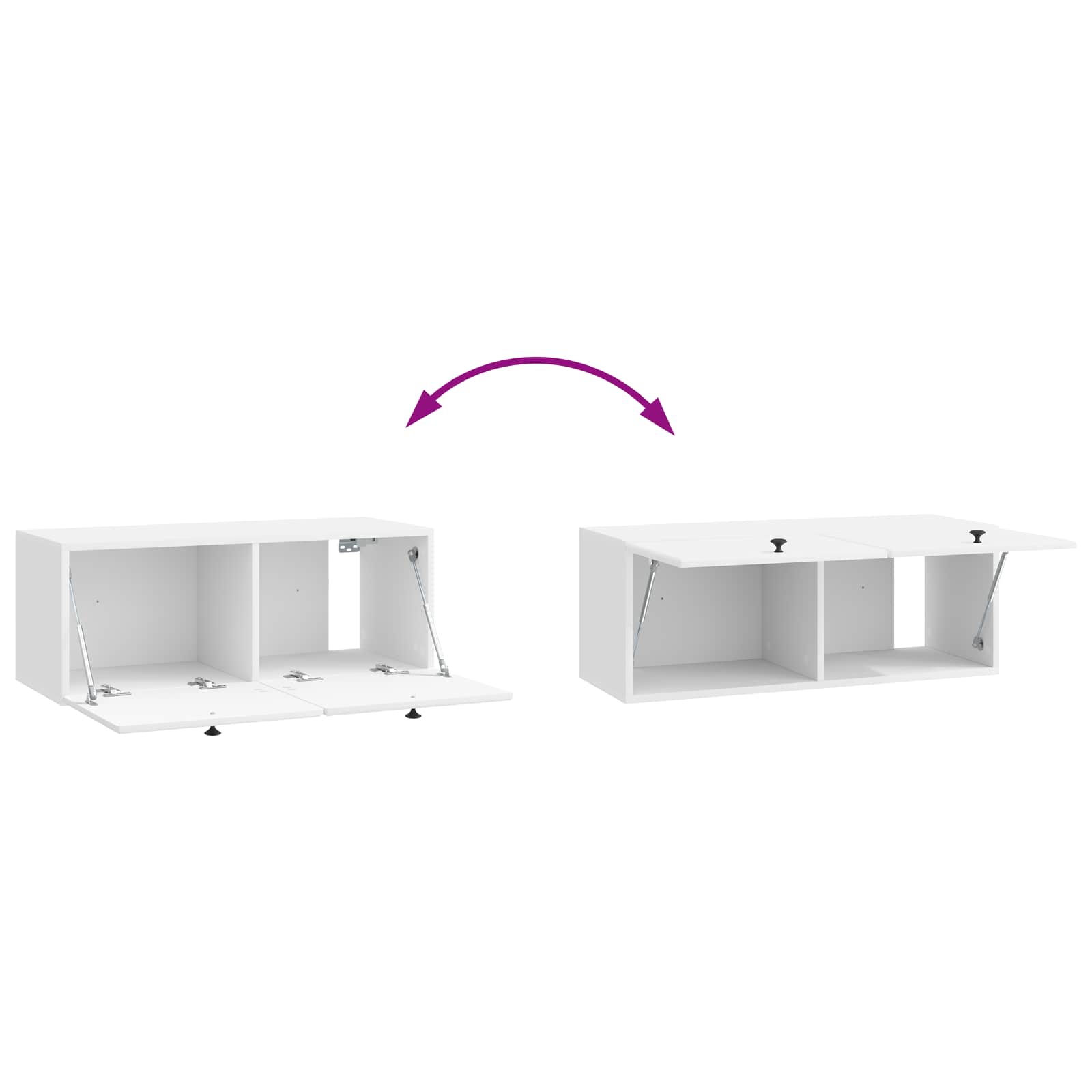 Mobile Porta TV da Muro 78,5 x 31 x 30 cm Bianco Lucido
