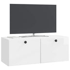 Mobile Porta TV da Muro 78,5 x 31 x 30 cm Bianco Lucido