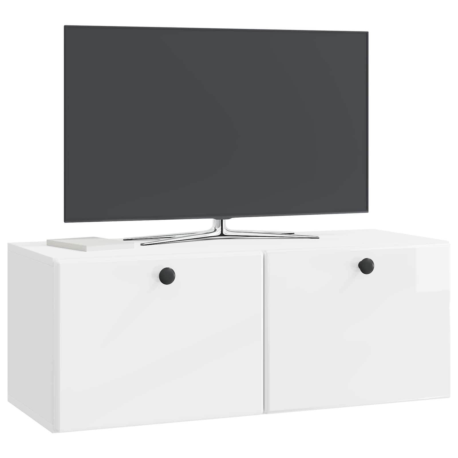 Mobile Porta TV da Muro 78,5 x 31 x 30 cm Bianco Lucido