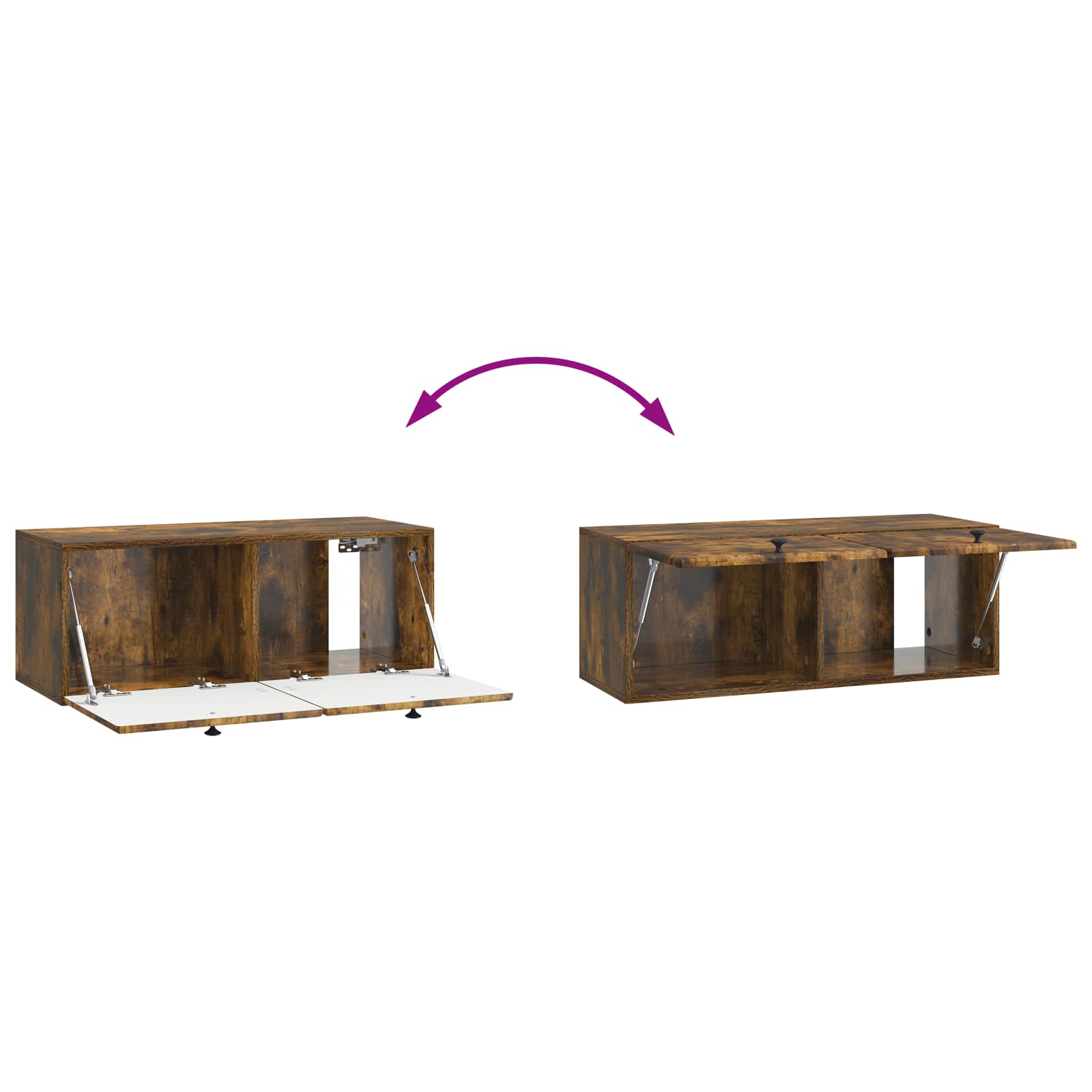 Mobile Porta TV da Muro 78,5 x 31 x 30 cm Rovere Fumo