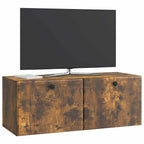 Mobile Porta TV da Muro 78,5 x 31 x 30 cm Rovere Fumo