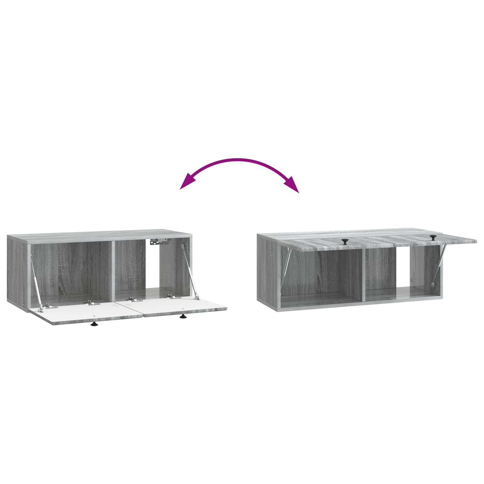 Mobile Porta TV da Muro 78,5 x 31 x 30 cm Sonoma grigio