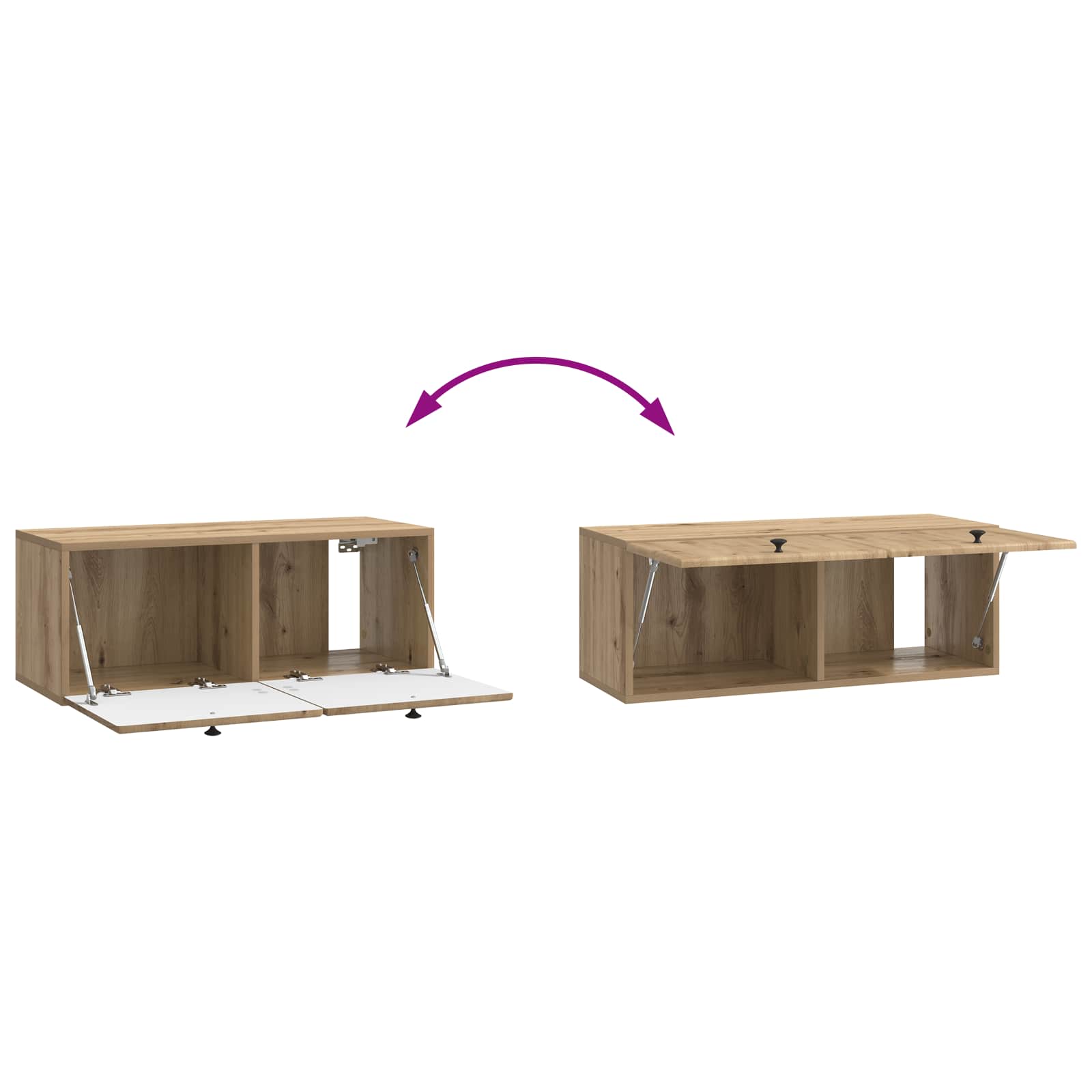 Mobile Porta TV da Muro 78,5 x 31 x 30 cm Rovere Artigianale
