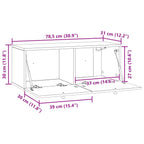 Mobile Porta TV da Muro 78,5 x 31 x 30 cm Rovere Artigianale