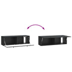 Mobile Porta TV da Muro 98 x 31 x 30 cm Nero