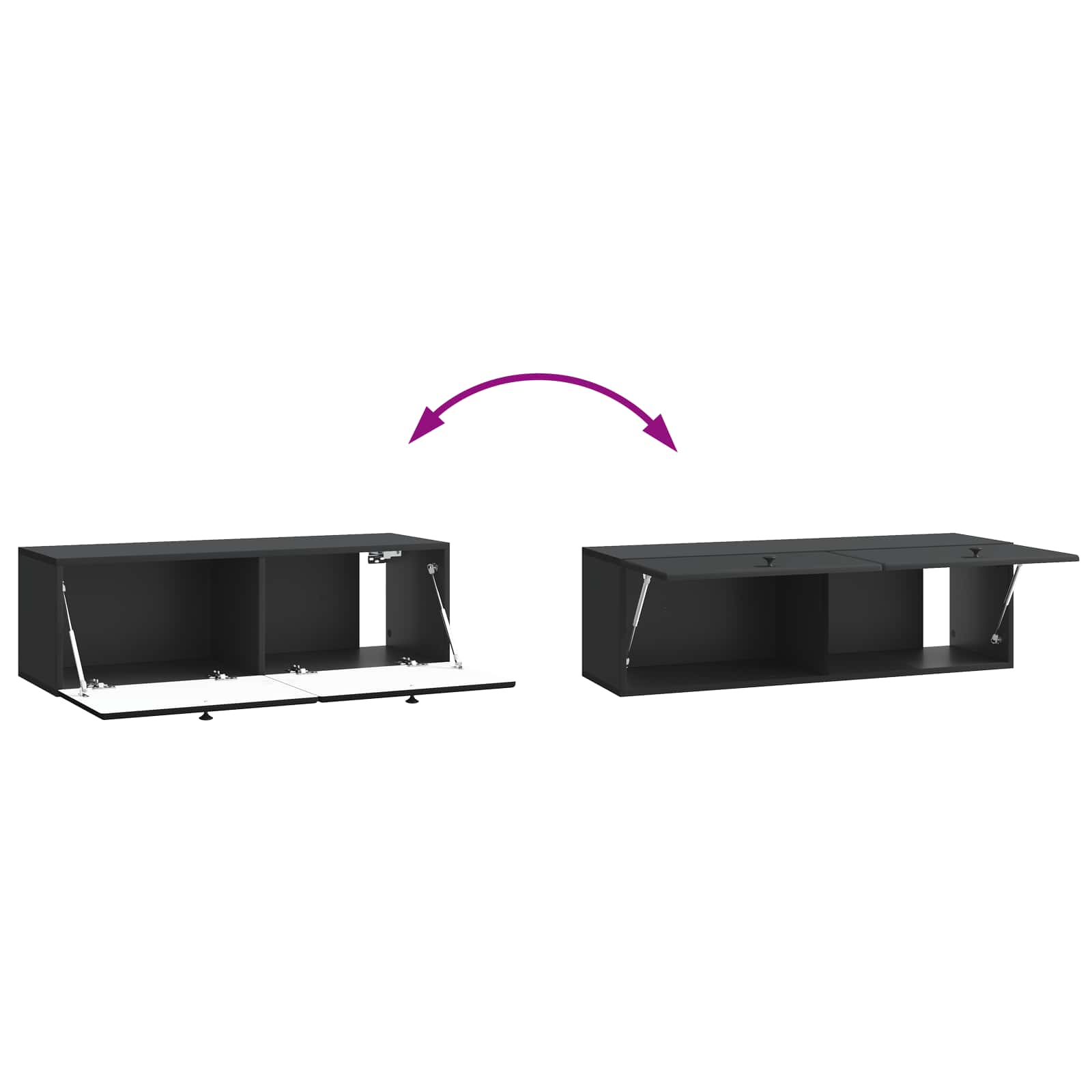 Mobile Porta TV da Muro 98 x 31 x 30 cm Nero