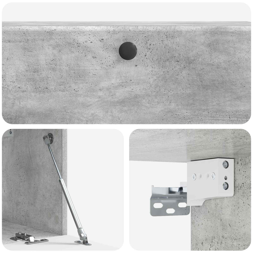 Mobile Porta TV da Muro 98 x 31 x 30 cm Grigio Cemento