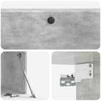 Mobile Porta TV da Muro 98 x 31 x 30 cm Grigio Cemento