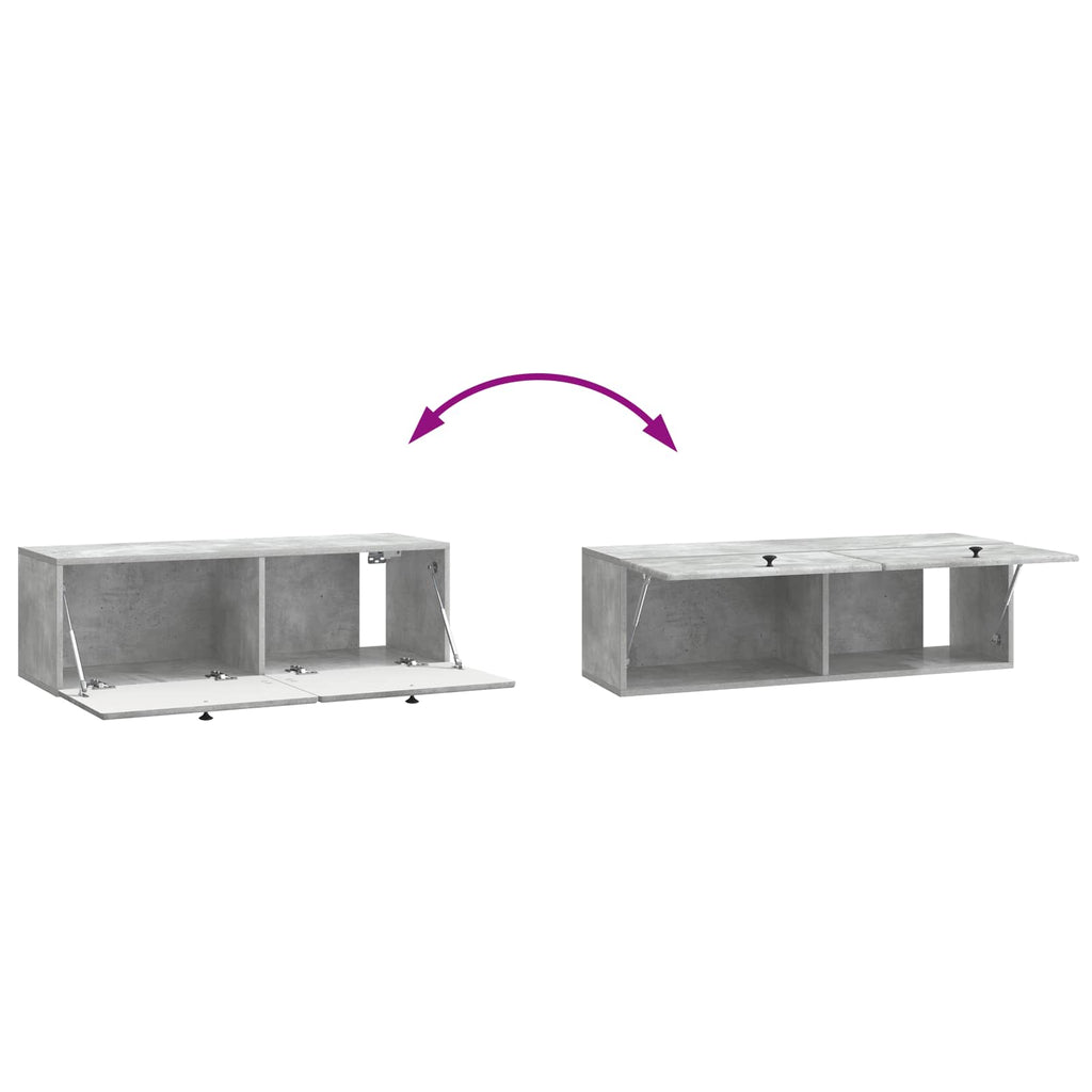 Mobile Porta TV da Muro 98 x 31 x 30 cm Grigio Cemento