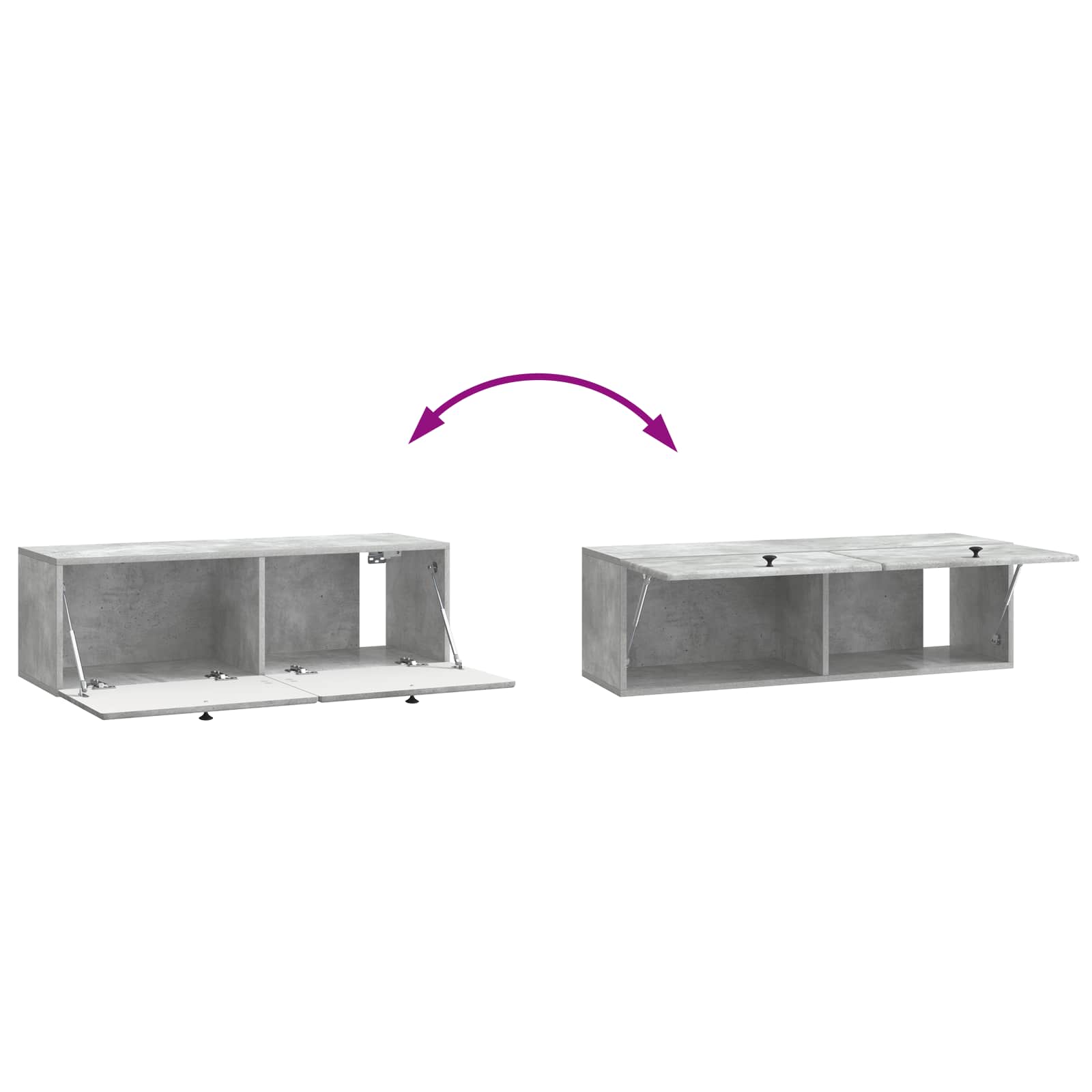 Mobile Porta TV da Muro 98 x 31 x 30 cm Grigio Cemento