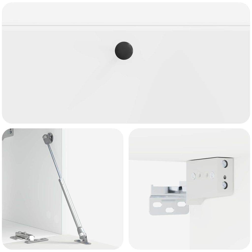 Mobile Porta TV da Muro 98 x 31 x 30 cm Bianco Lucido