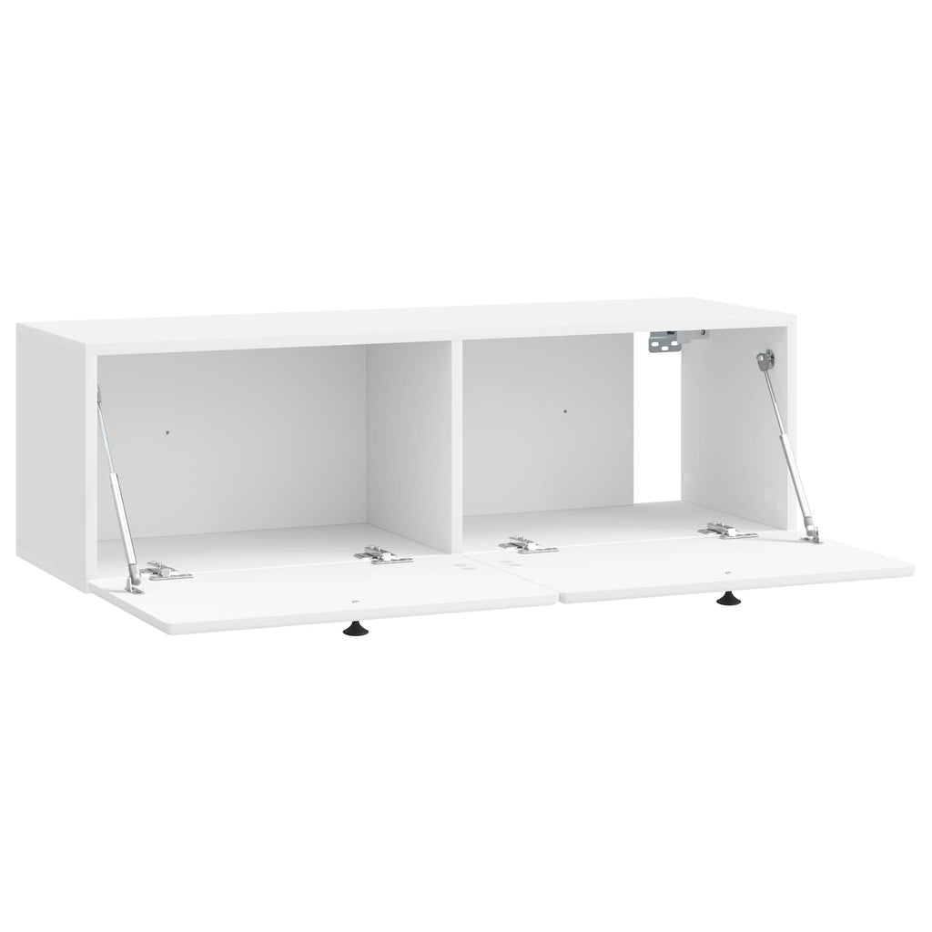 Mobile Porta TV da Muro 98 x 31 x 30 cm Bianco Lucido